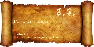 Bancza Hanga névjegykártya